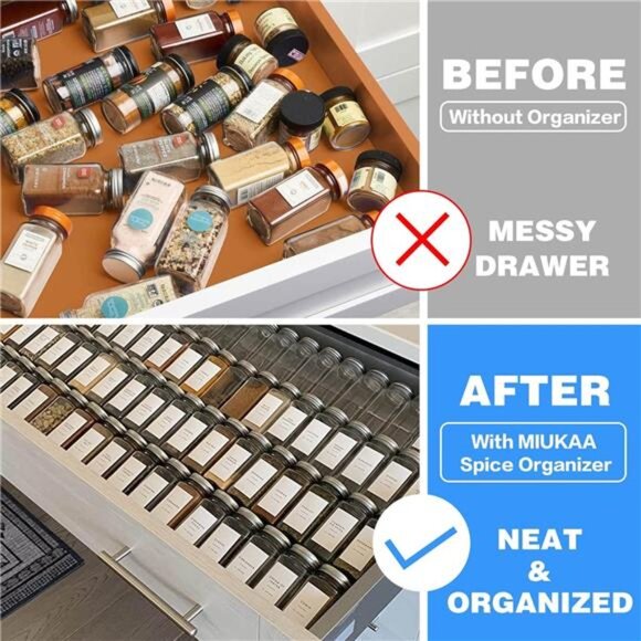 clear acrylic spice drawer organizer expandable kitchen spice rack tray for jars - Picture 6 of 7